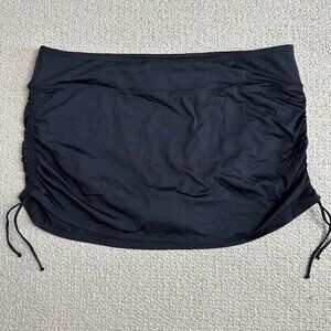 Lands End Swim Skirt Black Plus Size 22W‎ Cinch side tie Stretch